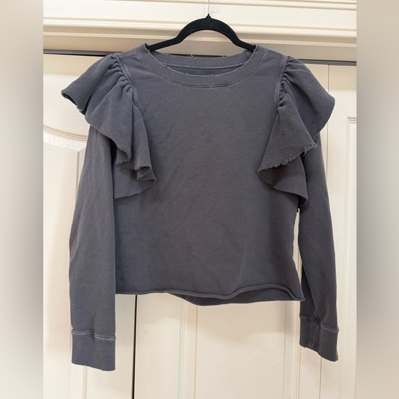 PISTOLA | Peyton Distressed Ruffle Sweatshirt - Picture 2 of 5